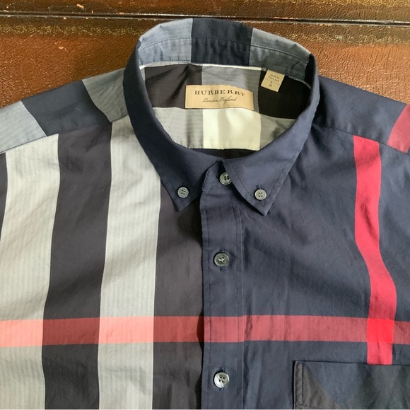 Burberry Men's Navy Plaid Shirt - Picture 1 of 3